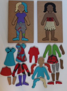 dress up wooden dolls